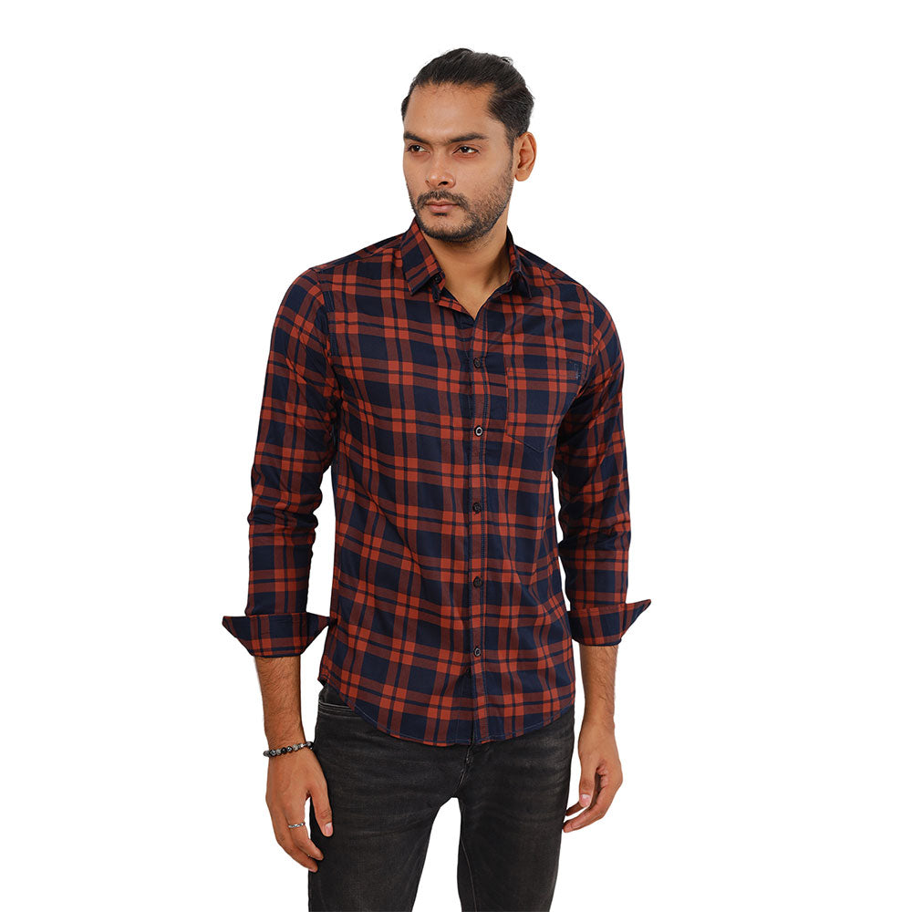 Men's Plaid Color Block Dress Shirt,Multi