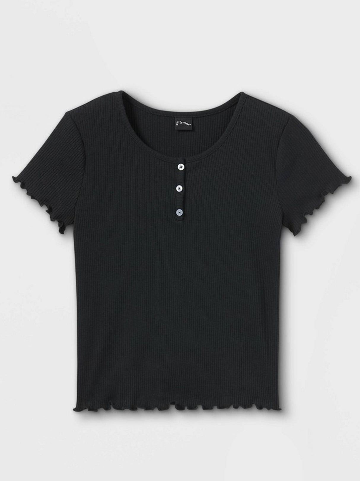 Image for Kids Girl Ribbed Casual Top,Black