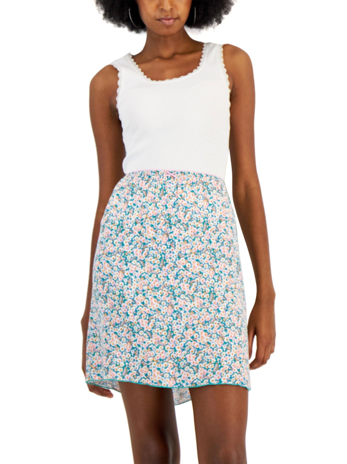 Image for Women's Picot-Trim Floral Printed Skirt,Multi