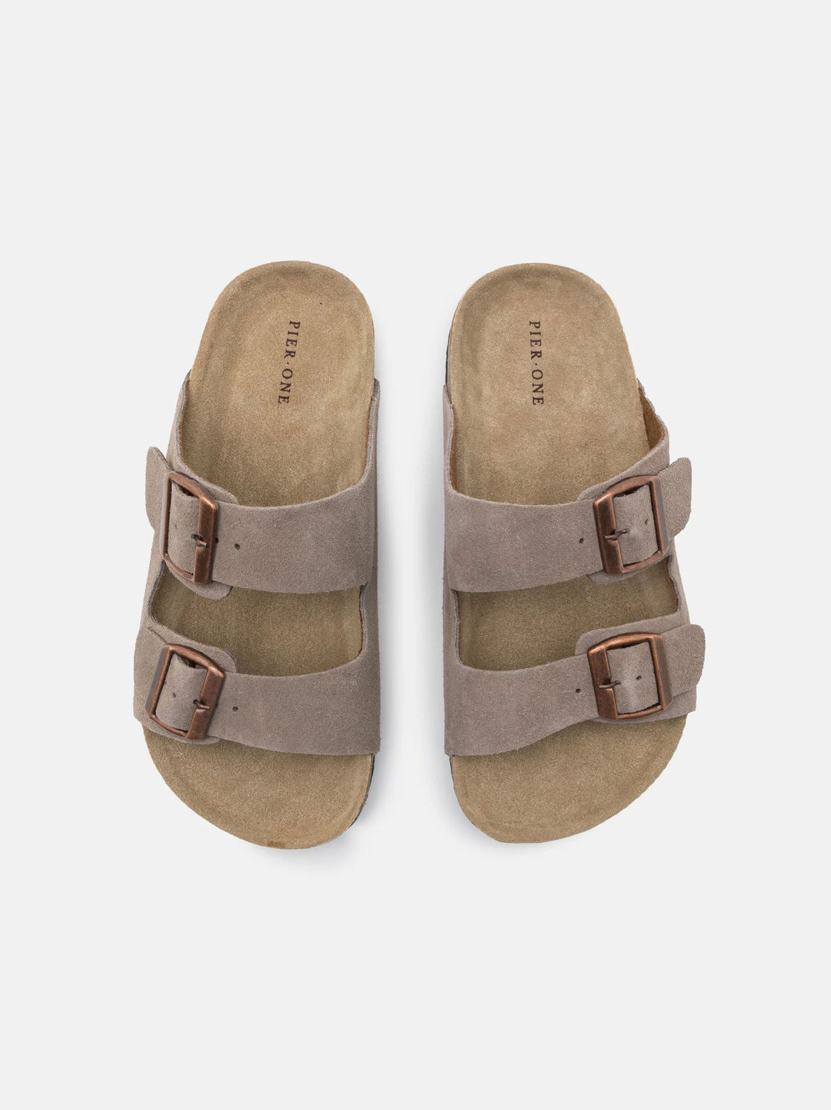 Image for Women's Suede Slider Sandals,Grey