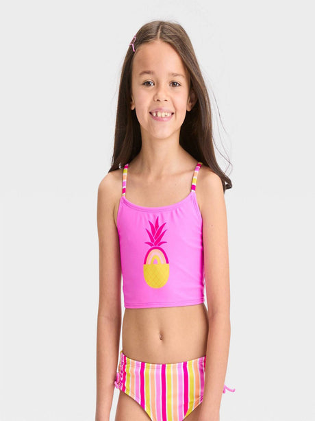 Image for Kids Girl Printed Striped Swimwear Set,Multi