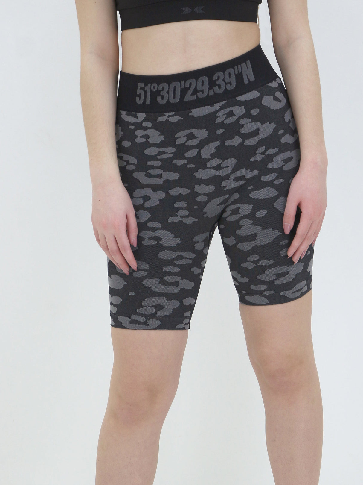 Image for Women's Tiger Printed Bike Short,Dark Grey