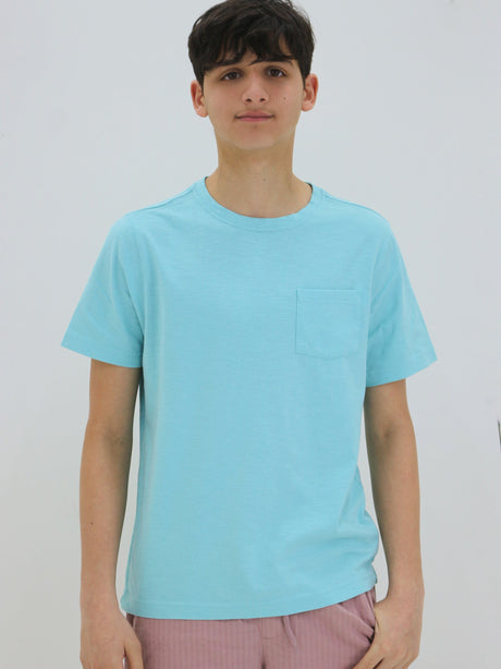 Image for Kids Boys Side Pocket T-Shirt,Light Blue