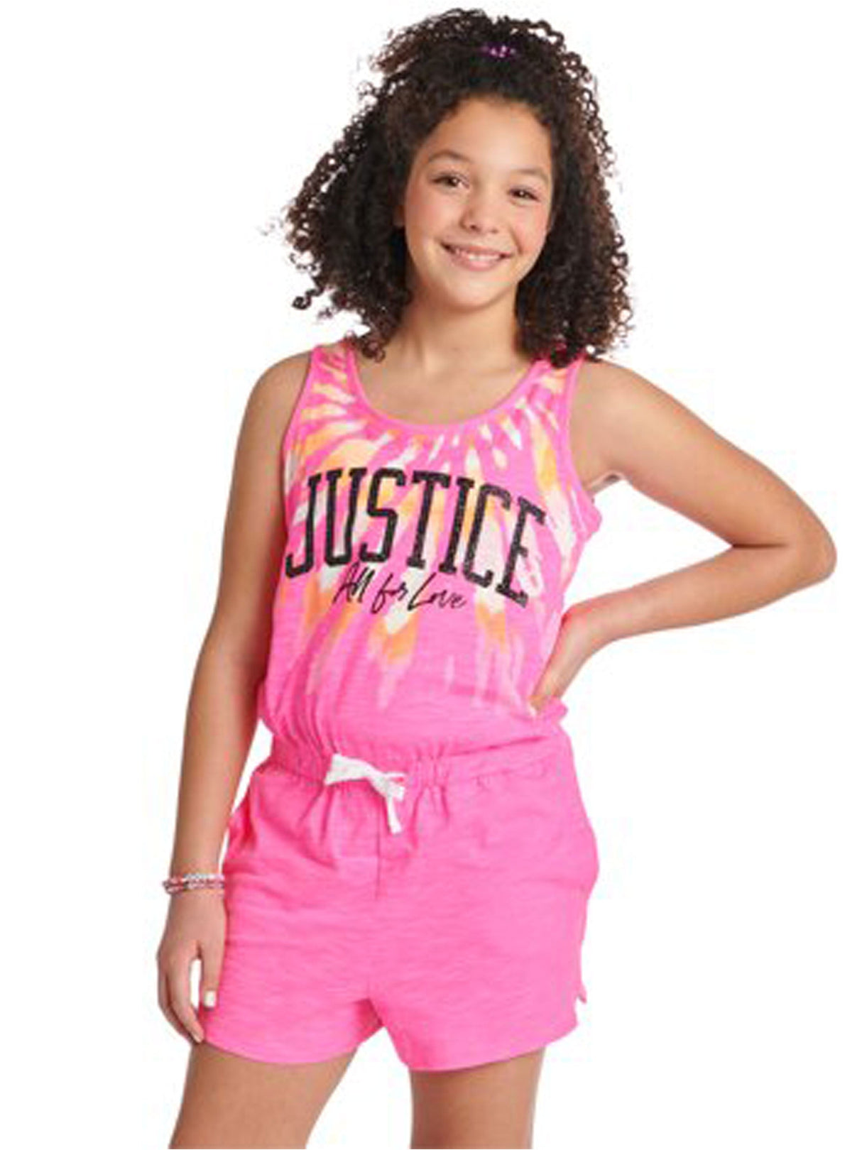 Image for Kids Girl Graphic Printed Romper,Pink
