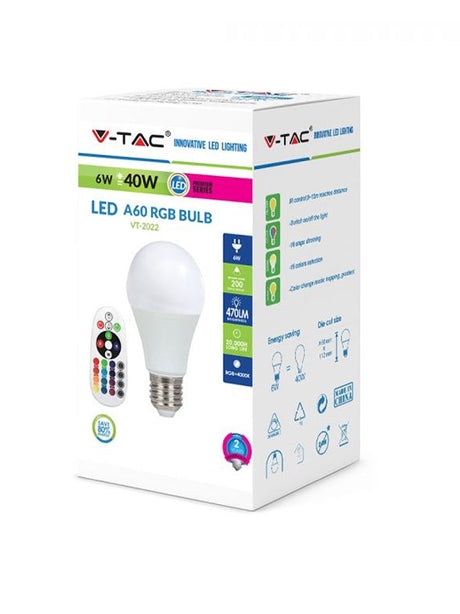 Image for Led A60 Rgb Bulb With Remote Controller, 6W