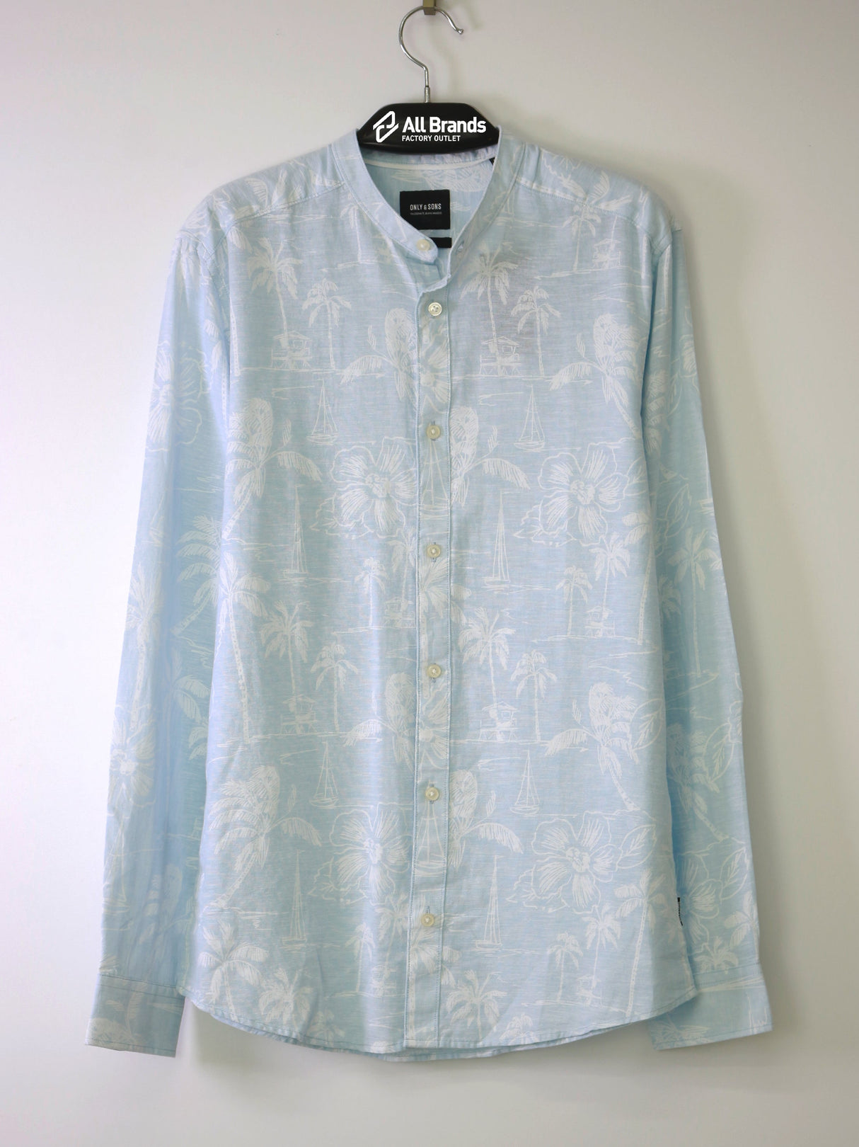 Image for Men's Graphic Printed Dress Shirt,Light Blue