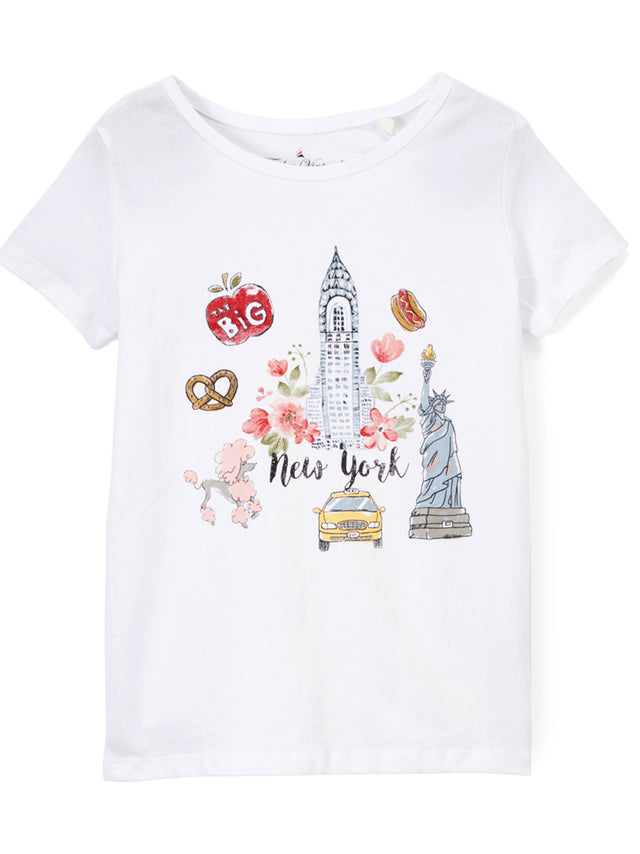 Image for Kids Girl Graphic Printed T-Shirt,White