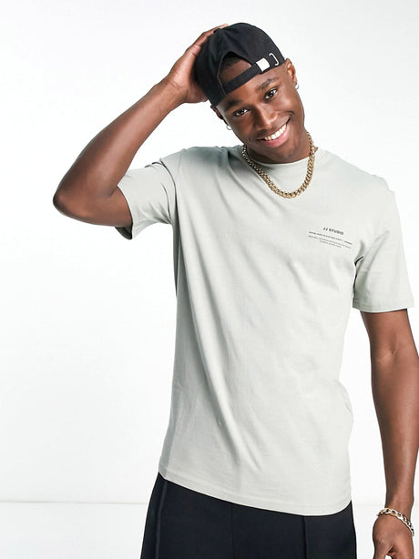 Image for Men's Chest Print Oversized T-Shirt,Light Green