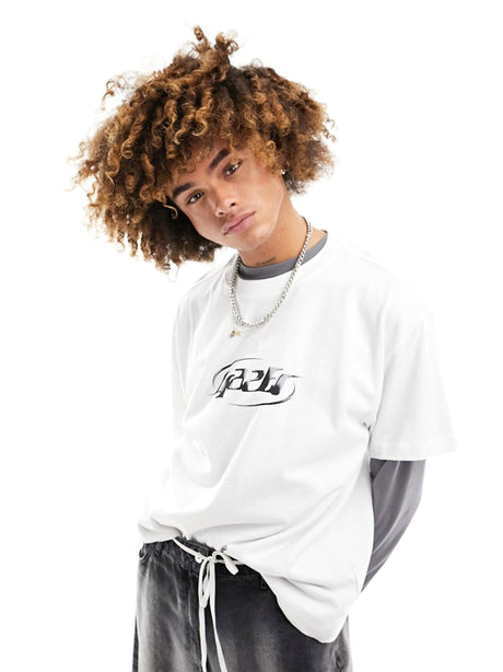 Image for Men's Graphic Printed Oversized T-Shirt,White