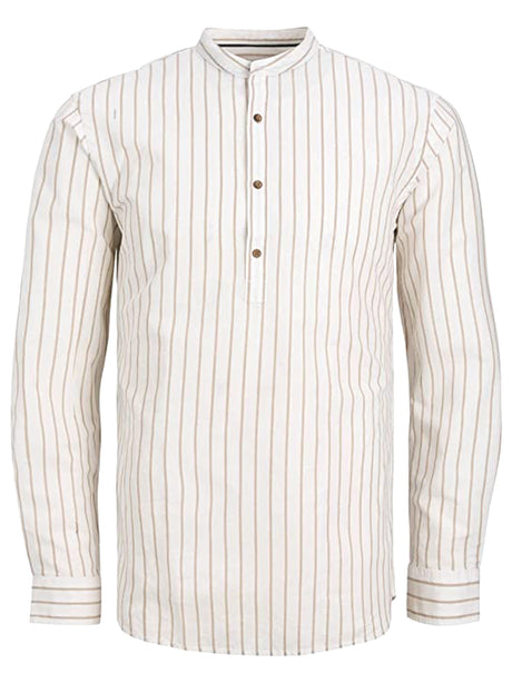 Image for Men's Striped Half Placket Shirt,Off White