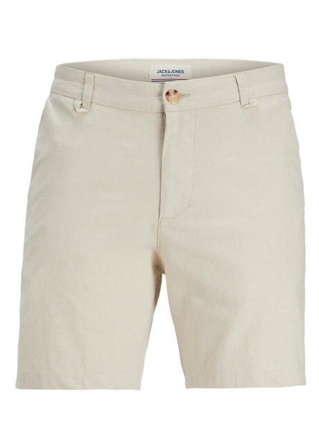 Image for Men's Plain Solid Linen Short,Beige