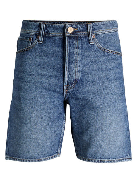 Image for Men's Plain Solid Loose Fit Denim Short,Dark Blue