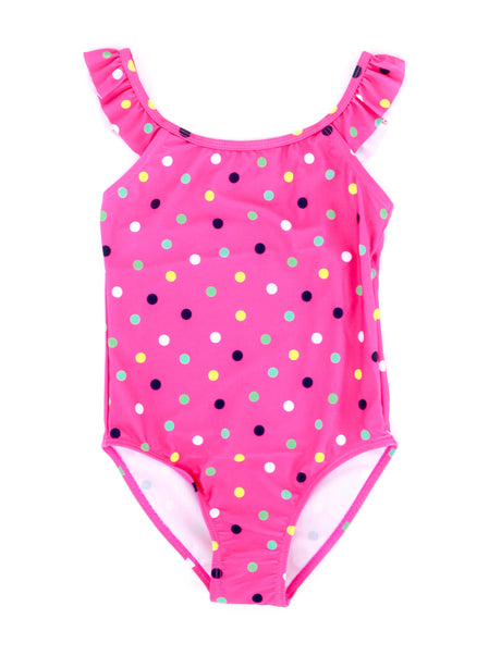 Image for Kids Girl Polka Dots One Piece Swimsuit,Fuchsia
