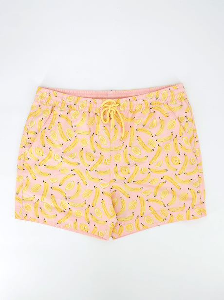 Image for Men's Fruits Printed Swim Short,Light Pink/Yellow