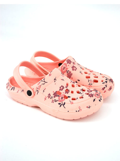 Image for Women's Floral Clogs,Peach