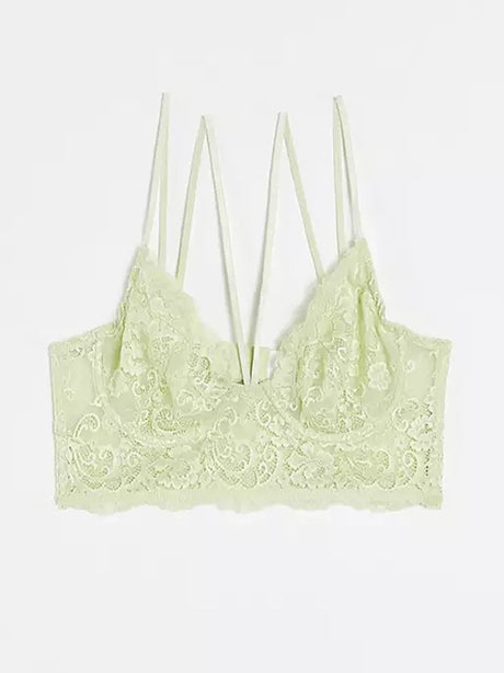 Image for Women's Floral Lace Bra,Light Green