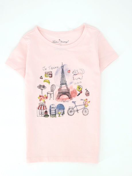 Image for Kids Girl Graphic Printed T-Shirt,Light Pink