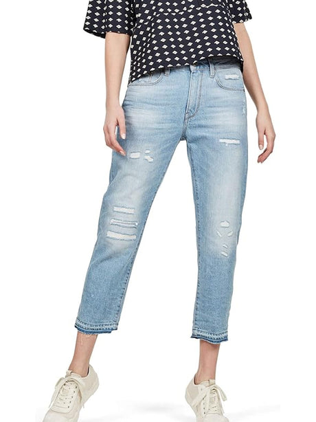Image for Women's Ripped Washed Boyfriend Jeans,Light Blue