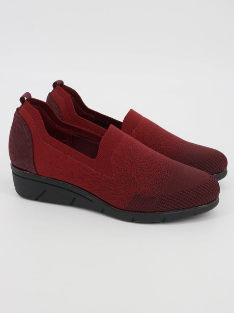 Image for Women's Knit Cushioned Slip On Sneakers,Burgundy