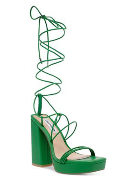 Image for Women's Ankle-Tie Platform Dress Sandals,Green