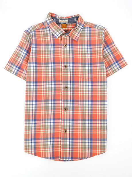 Image for Kids Boy Side Pocket Plaid Dress Shirt,Multi