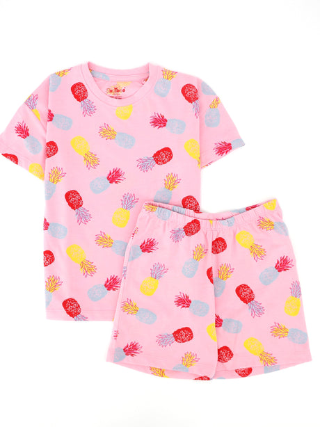 Image for Kids Girl Pineapple Printed Sleepwear Set,Pink