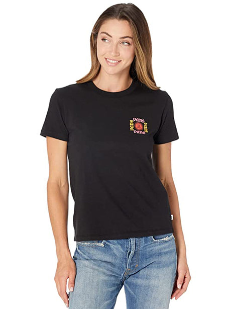 Image for Women's Front And Back Brand Logo Printed T-Shirt,Black