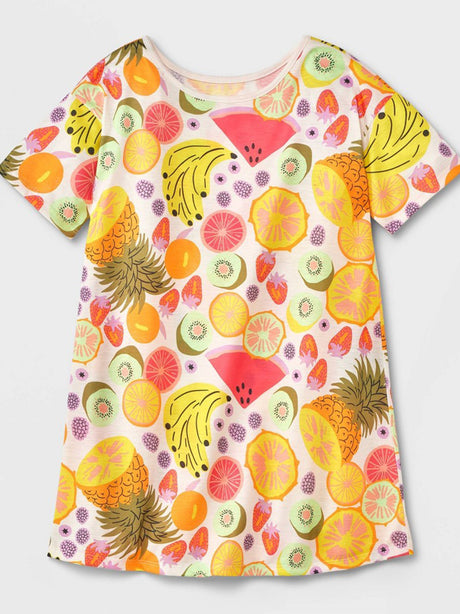 Image for Kids Girl Fruits Printed Sleepwear Dress,Multi