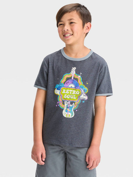 Image for Kids Boy Graphic Printed T-Shirt,Dark Grey