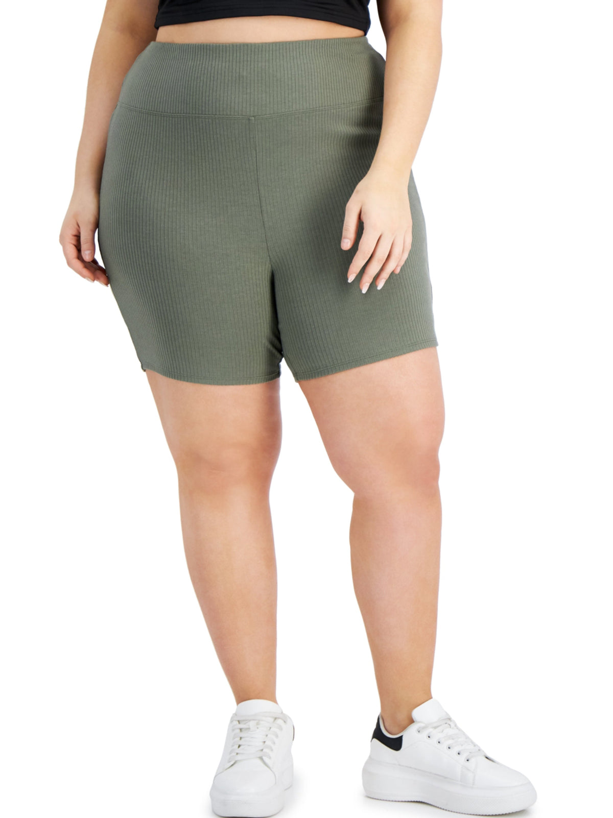 Image for Women's Ribbed Bike Short,Olive
