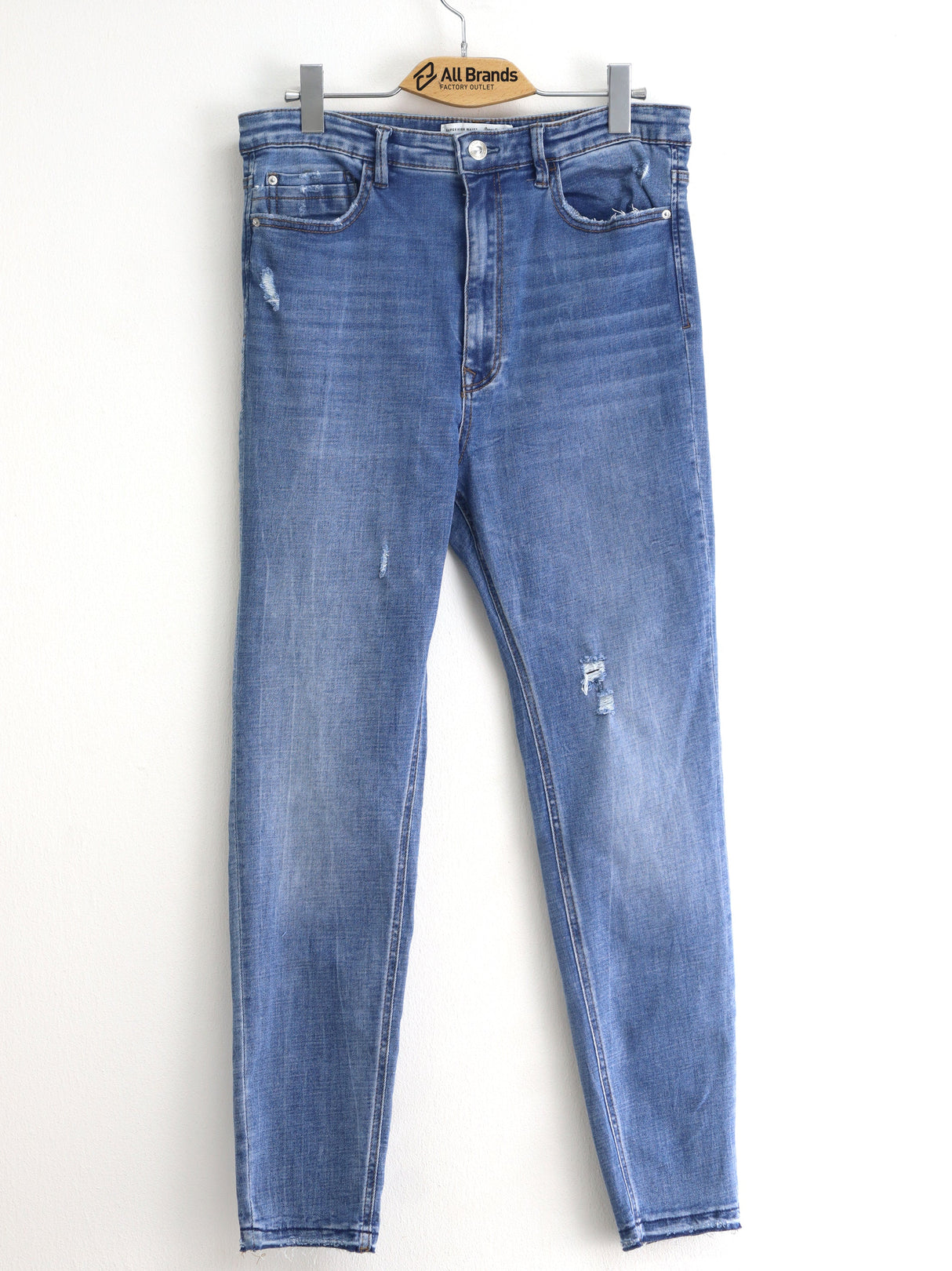 Image for Women's Ripped Washed Skinny Jeans,Blue