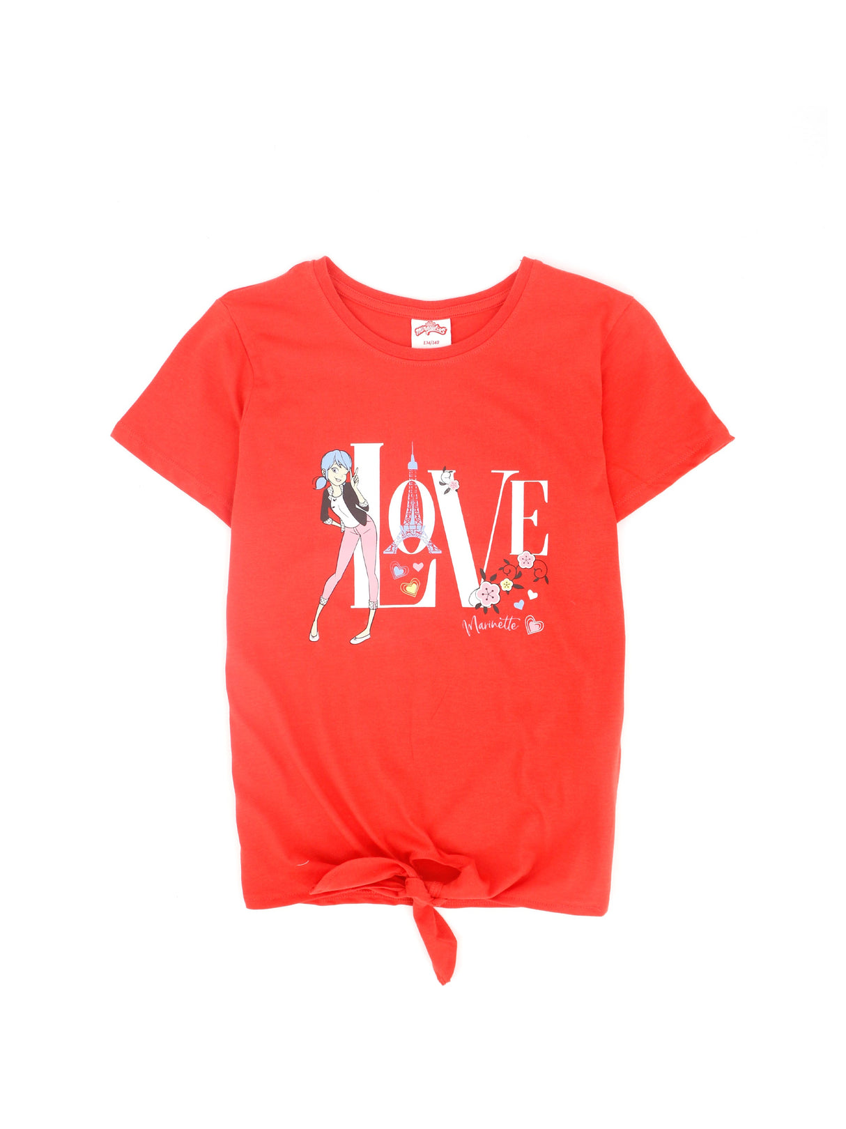 Image for Kids Girl Graphic Printed Tie-Front Top,Red