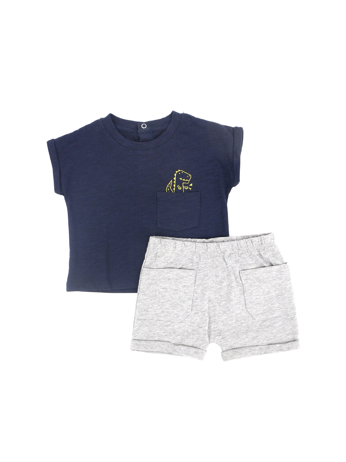 Image for Kids Boy Graphic Printed Top And Short Set,Navy/Grey