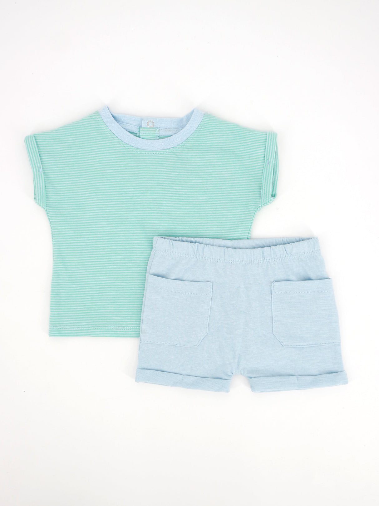Image for Kids Boy Striped Top and Bottom Sleepwear Set,Blue & Green