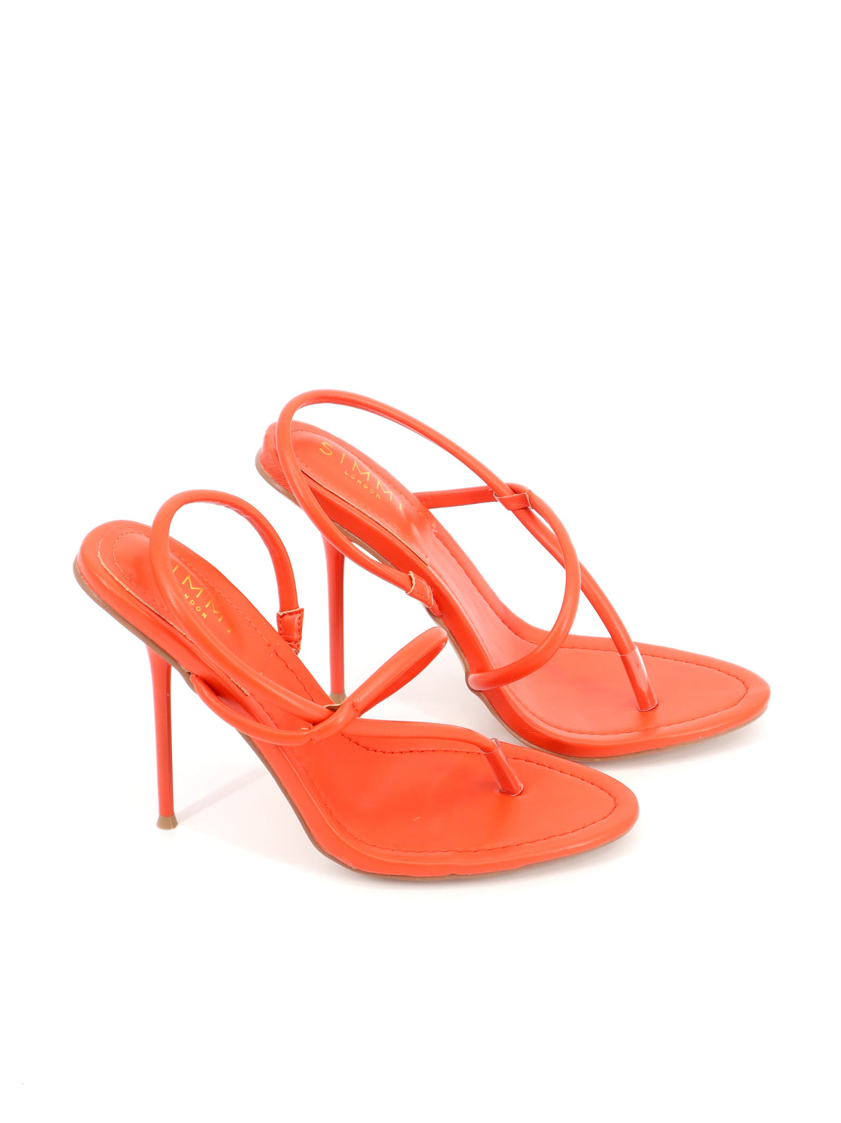 Image for Women's Plain Solid High Heel Sandals,Orange