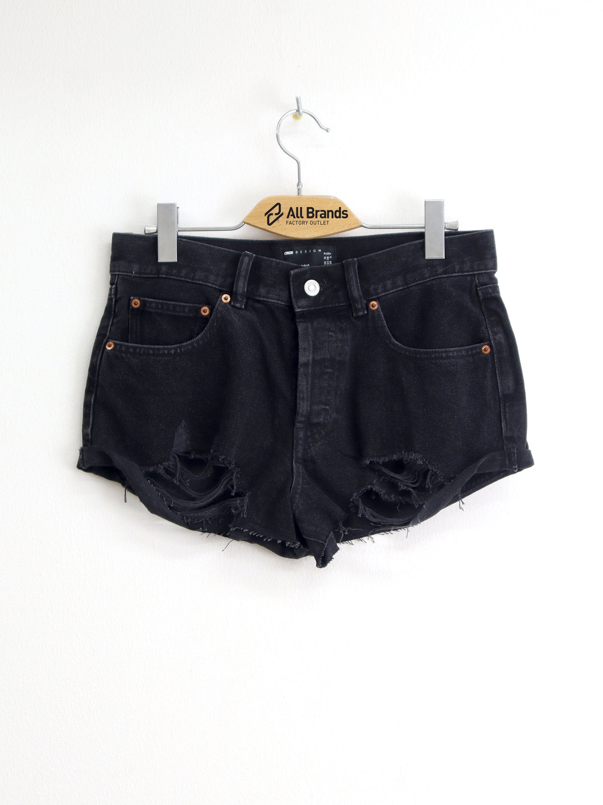 Image for Women's Ripped Denim Short,Black