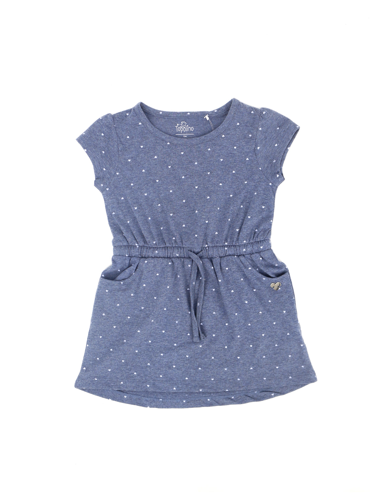 Kids Girl Hearts Printed Dress,Blue