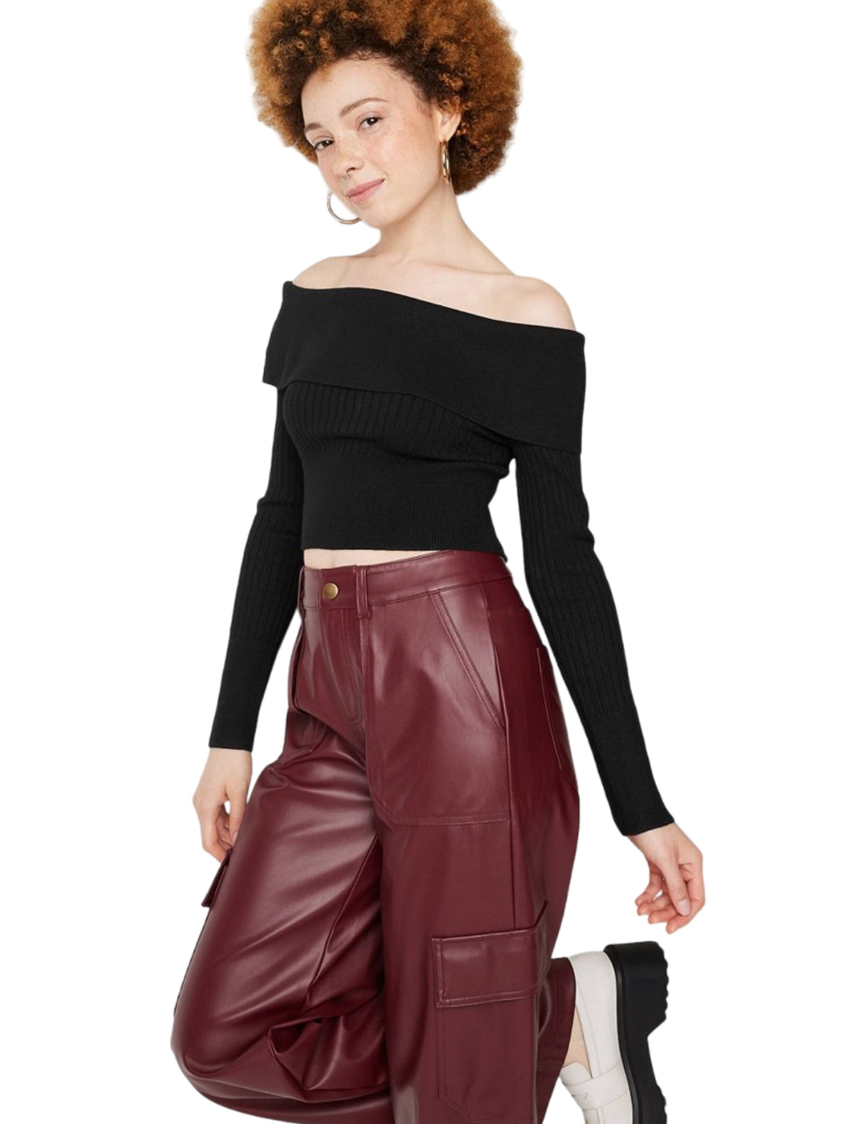 Image for Women's Ribbed Sweaters,Black