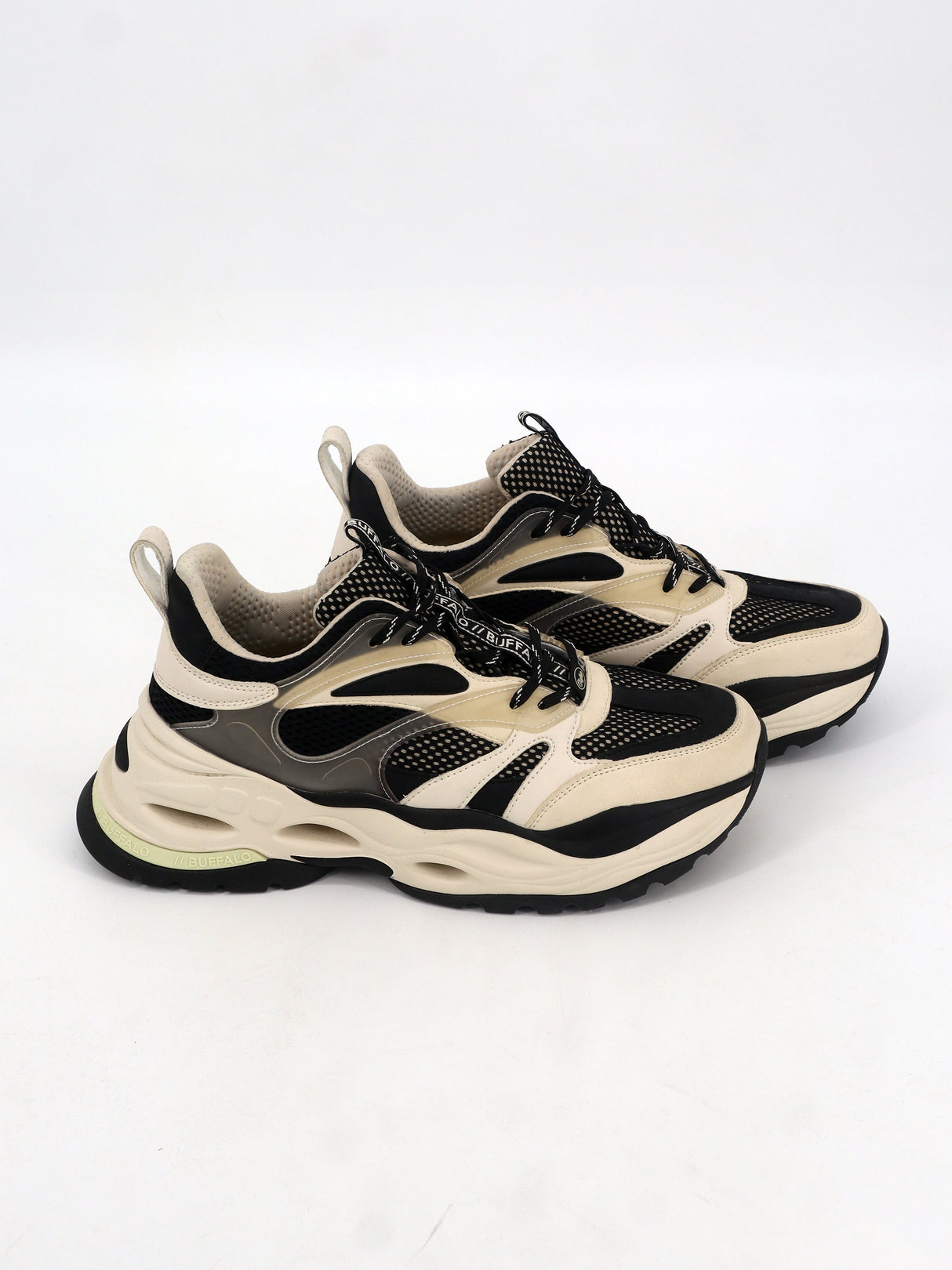 Image for Men's Textured Running Shoes,Beige/Black