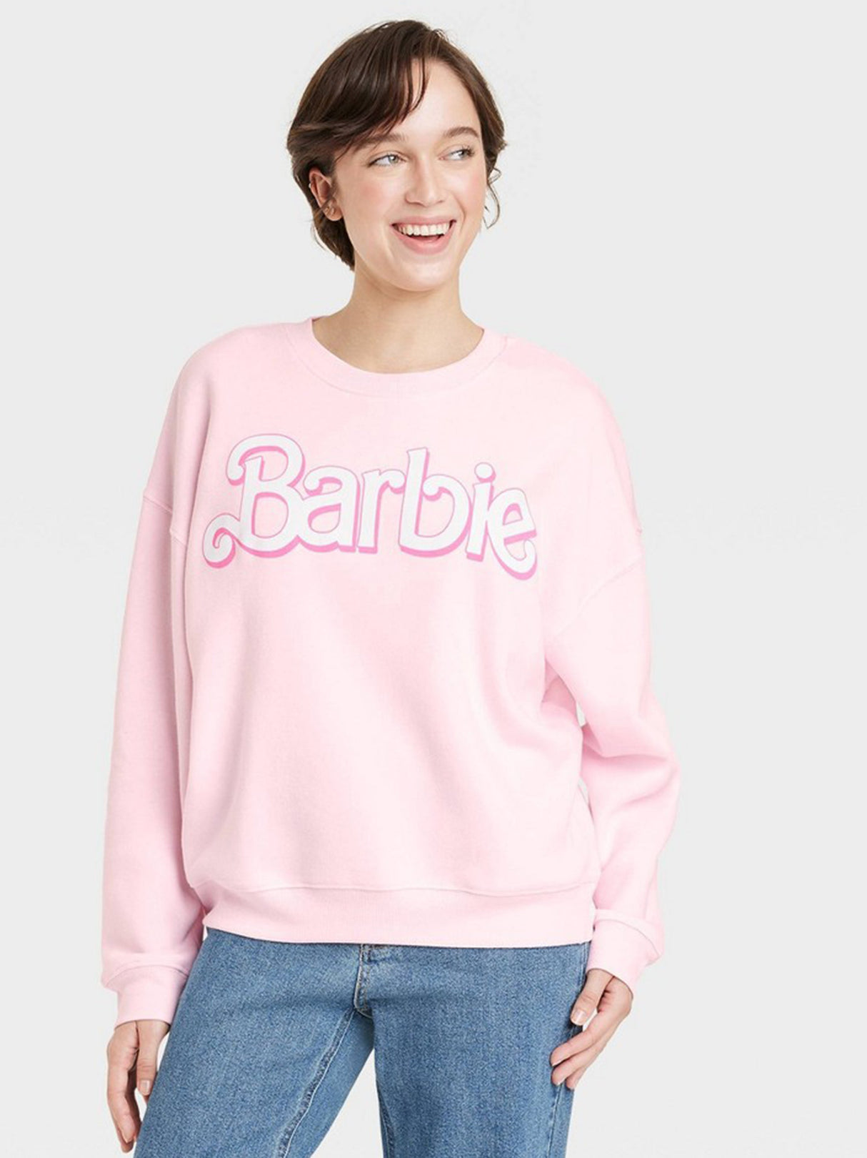 Image for Women's Brand Logo Printed Sweaters,Light Pink