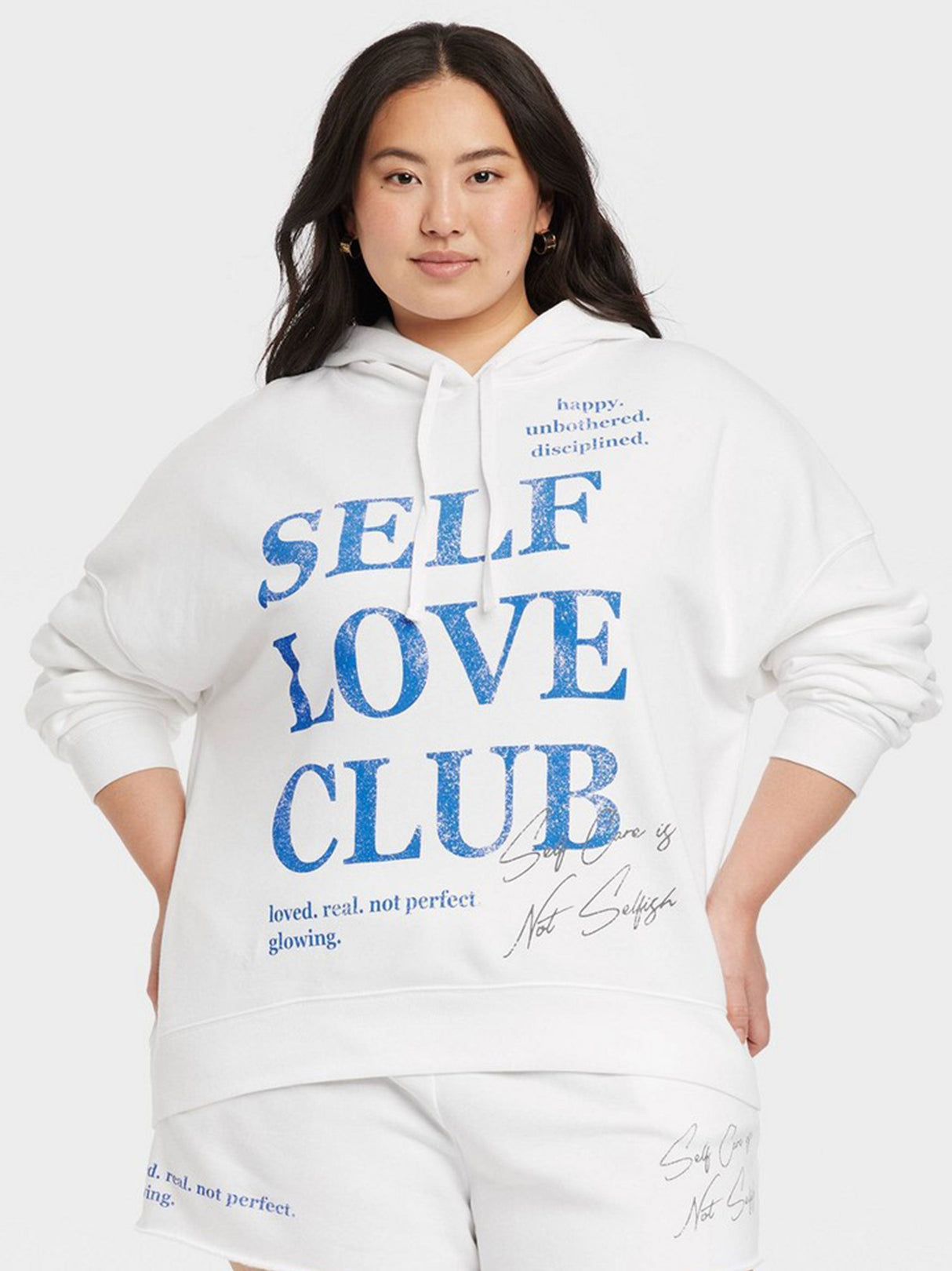 Image for Women's Graphic Printed Hoodie,White