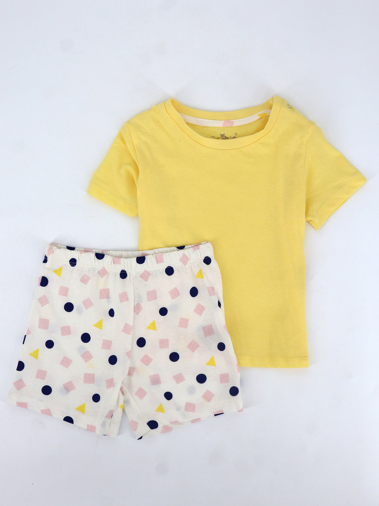 Image for Kids Girl's 2 Pcs Printed Top & Bottom Sleepwear Set,Yellow/White
