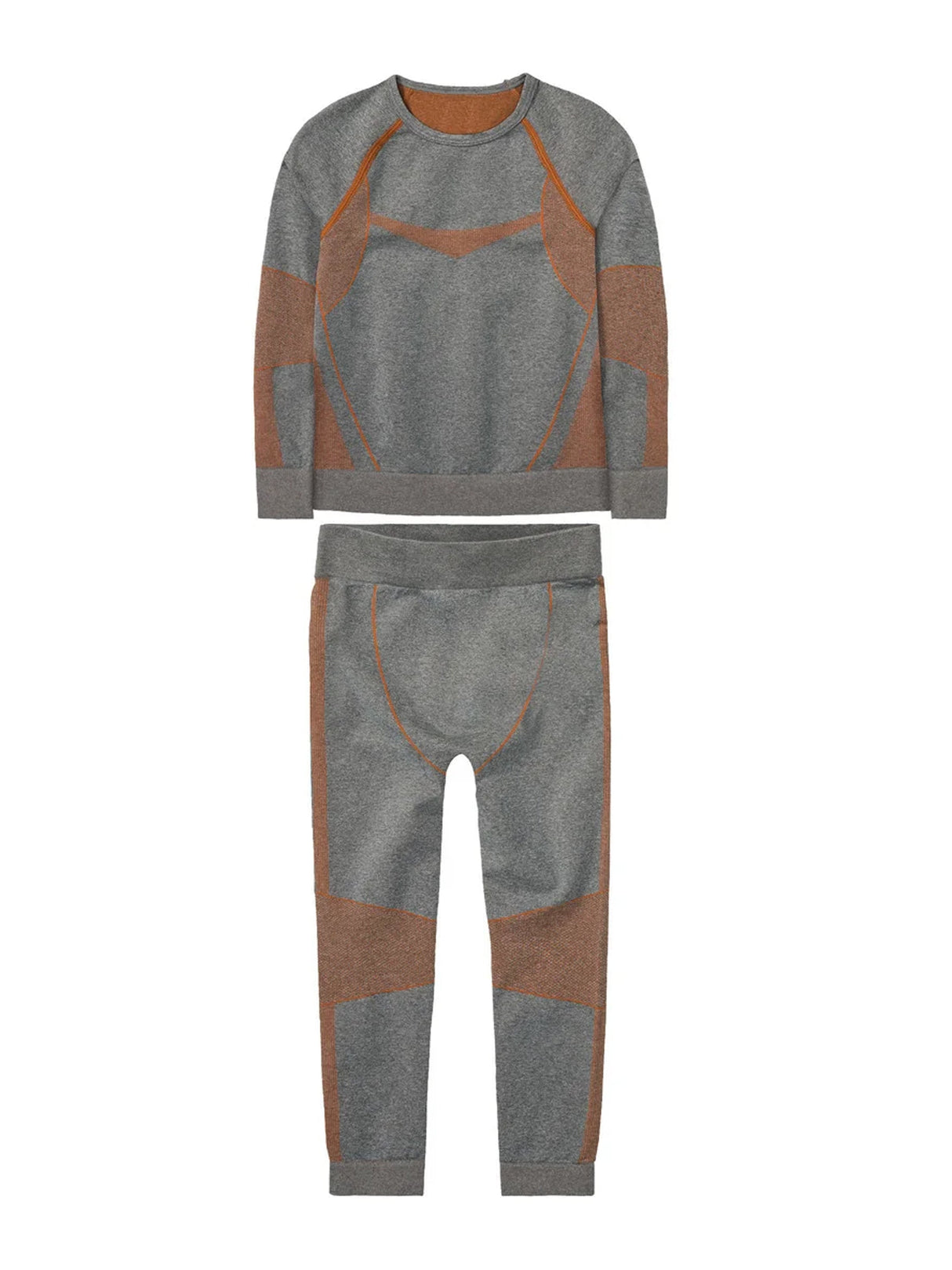 Image for Kids Boy's 2 Pcs Textured Top & Bottom Sleepwear Set,Grey/Brown