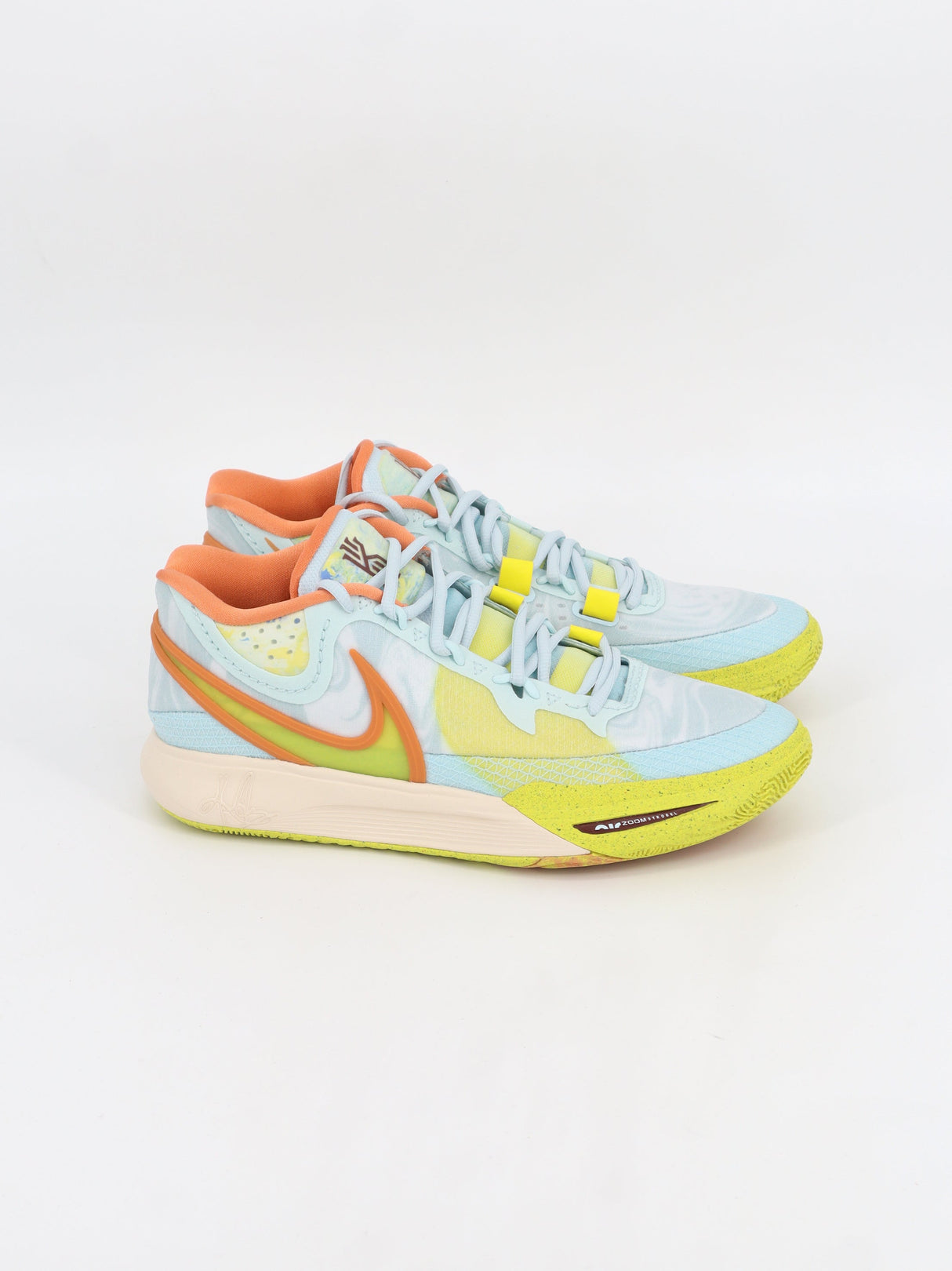 Image for Men's Printed Basketball Shoes,Blue/Yellow