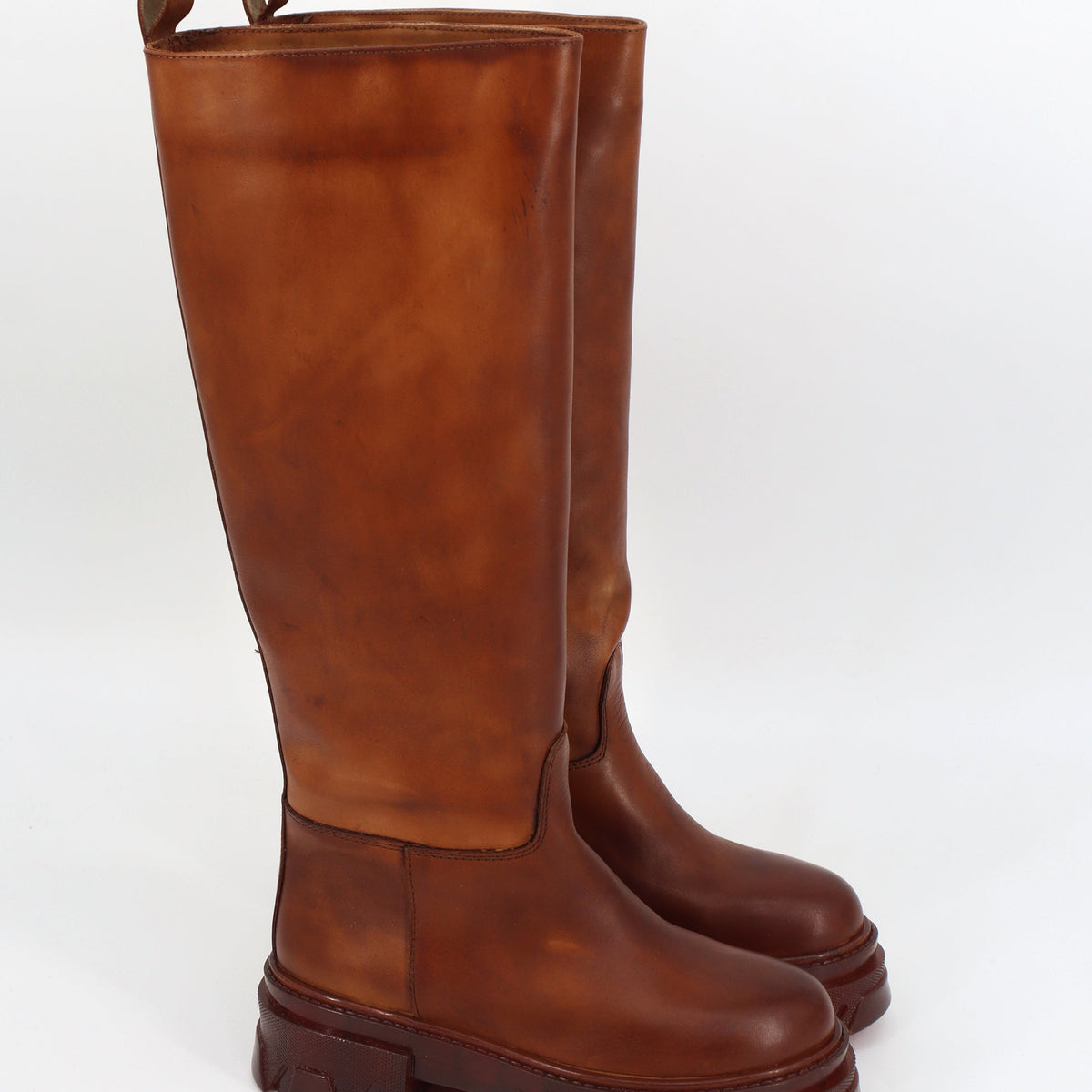 Women's Plain Leather Boots,Brown – All Brands Factory Outlet