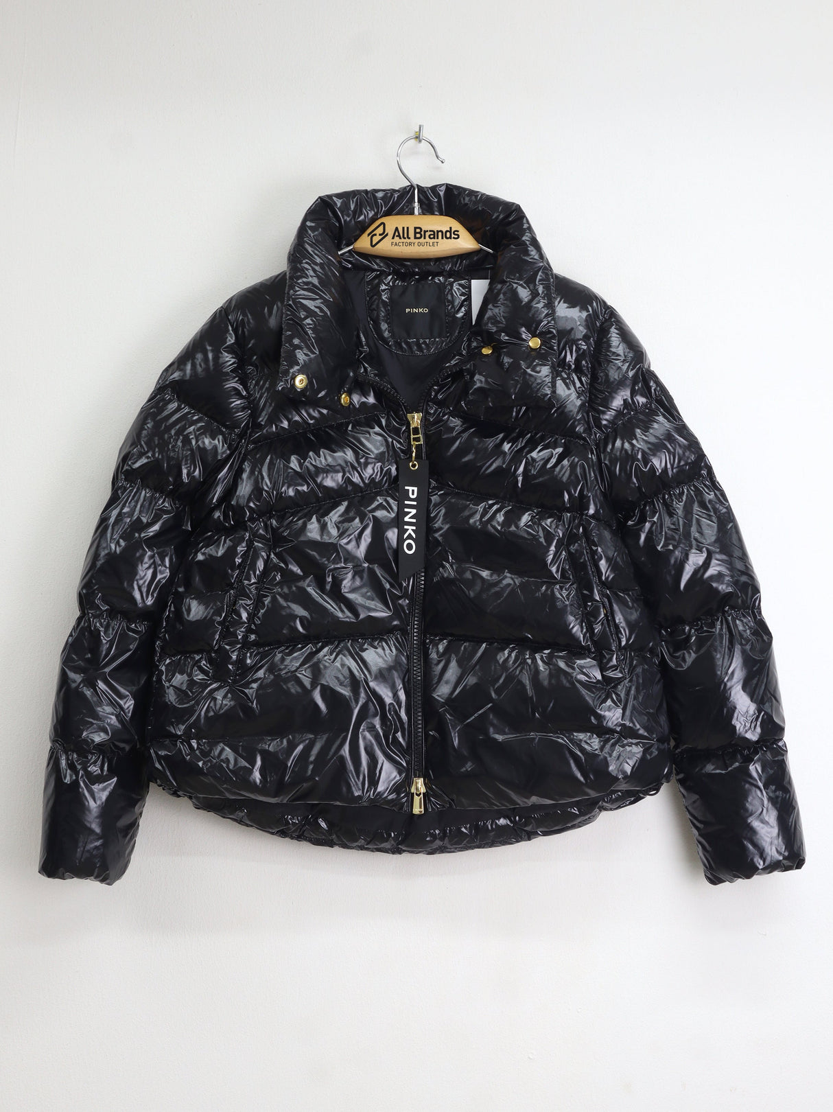 Image for Women's Glossy Puffer Jacket,Black