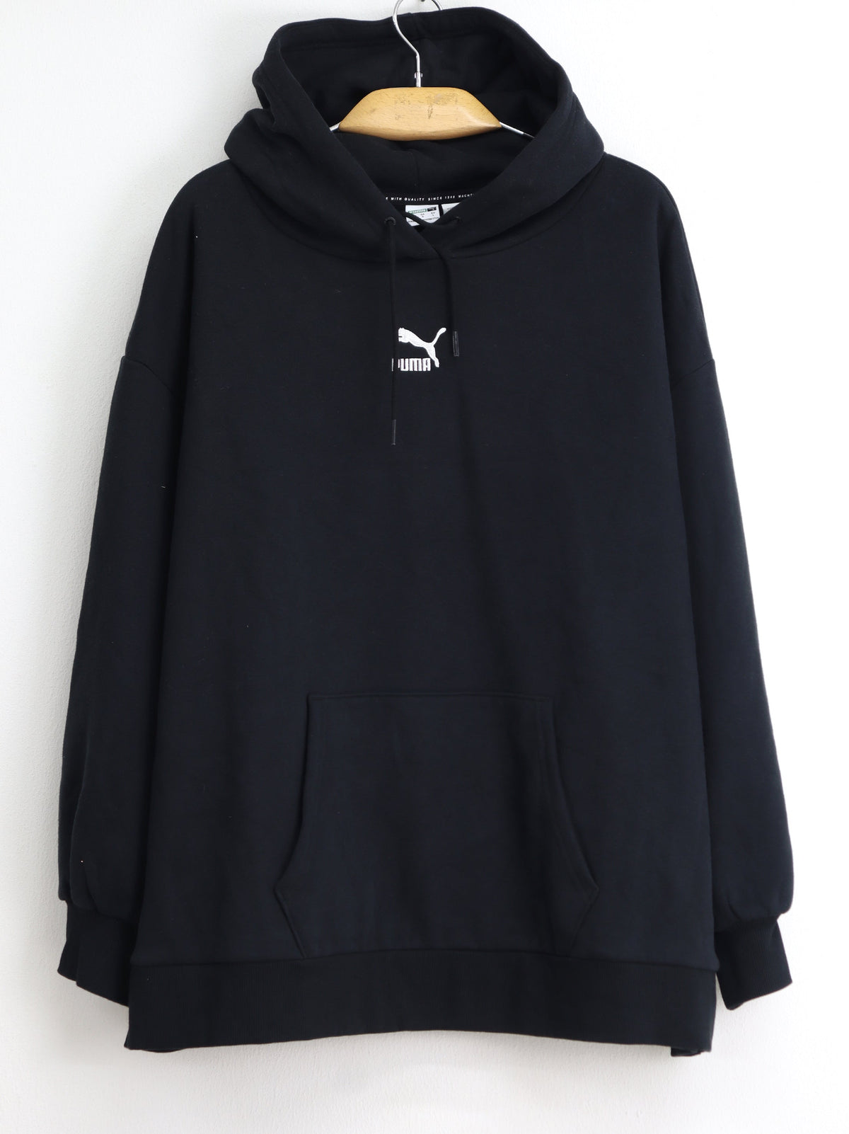 Image for Men's Brand Logo Embroidered Hoodie,Black