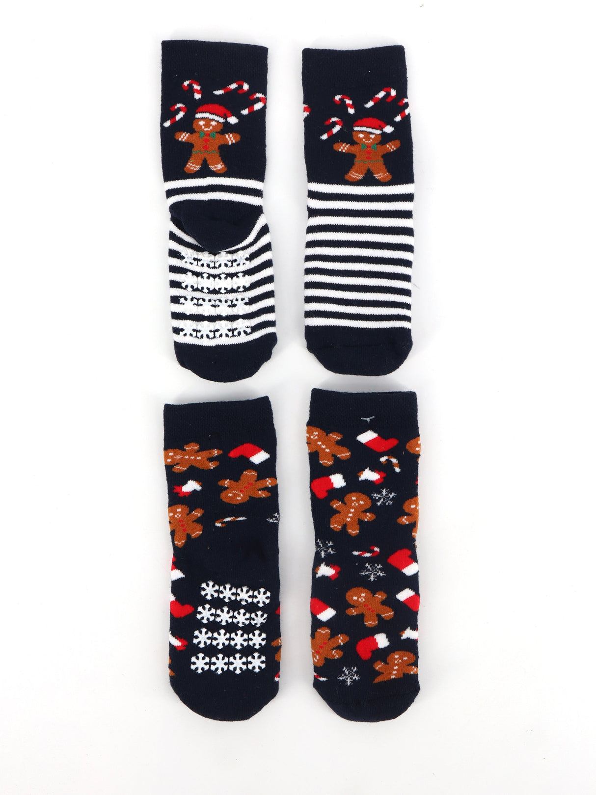 Image for Kids Boy's 2 Pairs Graphic Printed Christmas Socks,Navy