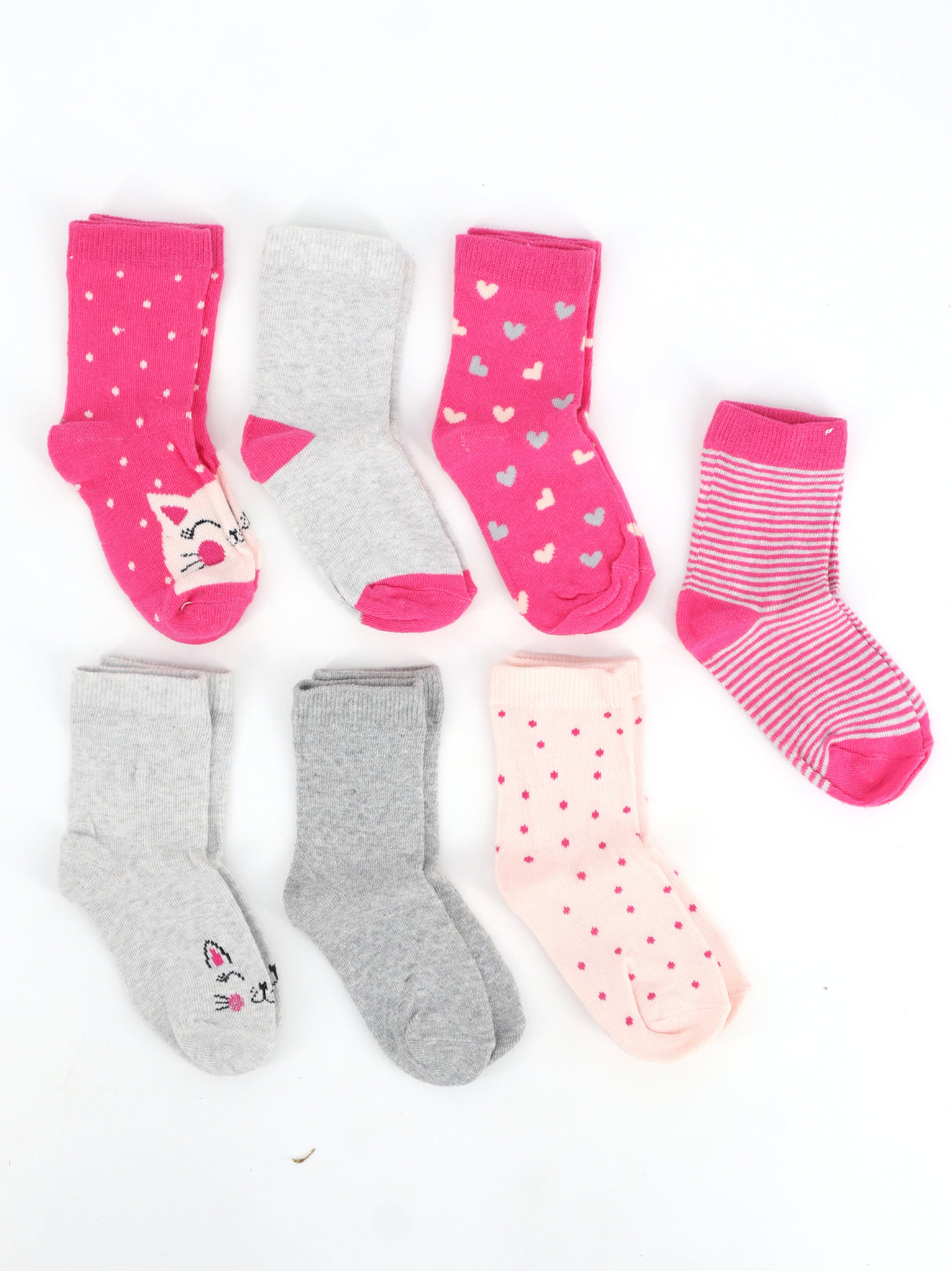 Image for Kids Girl's 7 Pairs Printed Socks,Multi