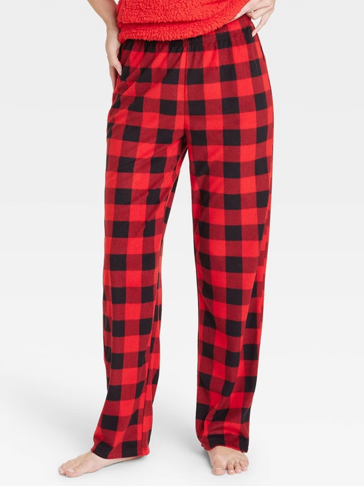 Image for Women's Plaid Sleepwear Pants,Red/Black